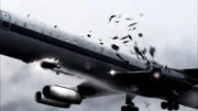 CGI: Blick auf den Arrow Air Flug 1285, der w&auml;hrend des Starts auseinanderbricht. Die Ermittler kommen zu dem Schluss, dass das Flugzeug ordnungsgem&auml;&szlig; f&uuml;r den Start konfiguriert war. Sie m&uuml;ssen also eine andere Erkl&auml;rung f&uuml;r den Unfall finden, bei dem am 12. Dezember 1985 248 Menschen ums Leben kamen.
