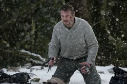 Legend: Durch einen Zufall st&ouml;&szlig;t Ottway (Liam Neeson) auf die Wolfsh&ouml;hle und sieht sich umzingelt.