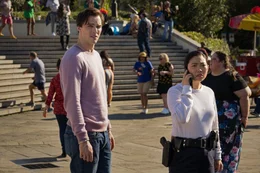 l-r: Renfield (Nicholas Hoult), Rebecca Quincy (Awkwafina)