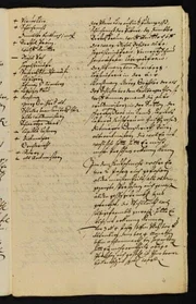 Die erhaltenen Verh&ouml;rprotokolle in Bamberg lassen erahnen welch unermessliches Leid die Hexenprozesse f&uuml;r die Angeklagten brachten. Die linke Spalte enth&auml;lt die Namen von &iquest;Besagten&iquest;.