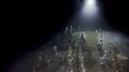 Mikroorganismen errichten in der Tiefsee des Roten Meeres bizarre Schlote.