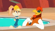 v.li.: Lola Bunny, Foghorn Leghorn