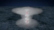 Bildung eines Superzellensturms, bei dem warme Aufwinde eine Mesozyklone erzeugen. (National Geographic) Bildung eines Superzellensturms, bei dem warme Aufwinde eine Mesozyklone erzeugen. (National Geographic)