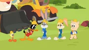 v.li.: Tweety, Daffy Duck, Bugs Bunny, Lola Bunny, Porky Pig