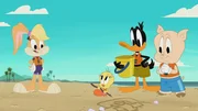 v.li.: Lola, Tweety, Daffy Duck, Porky Pig