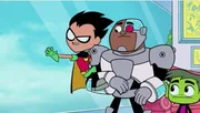 v.li.: Robin, Cyborg, Beast Boy
