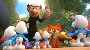 Gargamel wurde von Clumsy versehentlich ins Schlumpfdorf gef&uuml;hrt.
