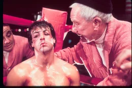 L-R: Cut Man (Al Silvani), Rocky (Sylvester Stallone), Mickey (Burgess Meredith)