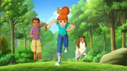 Harvey, Zoe und Lassie versuchen die Touristenscharen davon abzuhalten, direkt auf die Wiese zu steuern.