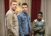 (v.li.): Cameron Monaghan (Ian Gallagher), Noel Fisher (Mickey Milkovich), Christian Isaiah (Liam Gallagher).