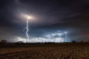 A Dramatic Lightning Thunderstorm Photo with Multiple Lightning Strikes, Magaliesburg, Gauteng Province, South Africa