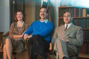 v.li.: Lillian Disney (Emily Cole), Walt Disney (Jason Gaignard), Roy Disney (Derek Kealy)