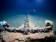 Versunken in rund 1000 Metern Tiefe der Anker von einem unbekannten Schiffswrack.
