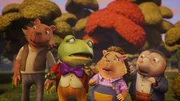 v.li.: Ratte, Kr&ouml;terich, Igel, Mauli
