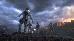 Obwohl das Milit&auml;r ihnen eigentlich die Nutzung des selber erbauten Quantum Gates verboten hat, machen sich (v.l.n.r.) Ben (Jamie Bell, l.), Johnny (Michael B. Jordan), Victor (Toby Kebbell) und Reed (Miles Teller) auf den Weg zu dem fremden Planeten Zero, doch bei dem Versuch dort eine Bodenprobe zu entnehmen, kommt es zu einem folgenschweren Ereignis ...