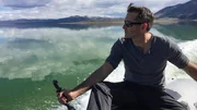 Rob cruises through the waters of California&rsquo;s Mono Lake.