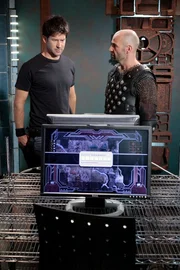 Stargate Atlantis Season3 EP THE GAME, Stargate Atlantis Staffel3 EP DAS SPIEL, regie USA 2004, Darsteller Joe Flanigan; David Dayan Fisher STARGATE ATLANTIS -- "The Game" Episode 316 -- SCI FI Channel Photo: Eike Schroter Stargate Atlantis Season3 EP THE GAME, Stargate Atlantis Staffel3 EP DAS SPIEL, regie USA 2004, Darsteller Joe Flanigan; David Dayan Fisher STARGATE ATLANTIS -- "The Game" Episode 316 -- SCI FI Channel Photo: Eike Schroter