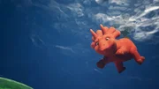 Auf der Flucht vor den Bananaraptoren ist Ginger ins Wasser gefallen.