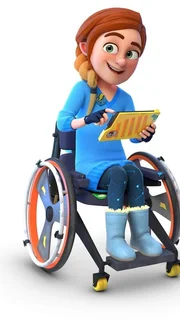 Keyboarderin Rubi ist superschlau. Als Tochter eines Wissenschaftlers hat sie die Wissenschaft quasi im Blut. So hat sie ihrem Rollstuhl ein technisches Upgrade gegeben und lässt sich von nichts und niemanden etwas auf die Nase binden.