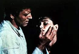 Denen man nicht vergibt (The Unforgiven) Amerikanischer Spielfilm von 1959 John Huston Ben Zachary (Burt Lancaster) wei&aacute; seit kurzem, da&aacute; seine vermeintliche Schwester Rachel (Audrey Hepburn) eine Indianerin ist, die von seinen Eltern aufgezogen wurde. So k"nnen sie ihre Liebe f?reinander offen bekennen. Foto: BR/ARD-Filmredaktion