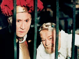 K&ouml;nig Heinrich (Jaroslav Marvan, li.) und K&ouml;nig Leberecht (Bohus Z&aacute;horsky) kommen &uuml;berein, dass ihre Kinder Hochzeit halten, um beide K&ouml;nigreiche zu vereinen.