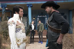 Tallahassee (Woody Harrelson), Wichita (Emma Stone), Columbus (Jesse Eisenberg) and Albuquerque (Luke Wilson) in Columbia Pictures' ZOMBIELAND: DOUBLE TAP.
