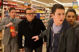 V.l.: Champ (Ryan Lee), Stine (Jack Black), Zach (Dylan Minnette) und  Hannah (Odeya Rush)
