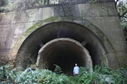 HIROSHIMA, JAPAN - Tony Pollard in a gun testing gauge bunker on Kamegakubi Proving ground. (Photo credit: DSP)