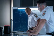 REENACTMENT - The Main Investigator (played by Von Flores) and another KNKT investigator (played by Allen Keng) review the schematics of the downed Boeing Max 8 of flight Lion Air 610.