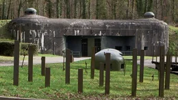 Gut getarnt im Wald: der Eingang f&uuml;r die Besatzung des Forts Schoenenbourg. Bei Betrieb der Verteidigungsanlage sind dort 800 bis 1000 Soldaten im Einsatz.