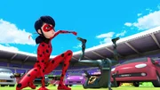 On the left: Ladybug, On the right: Cat Noir