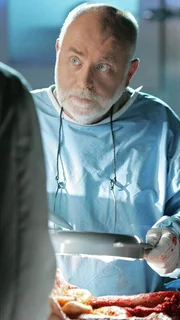 Dr. Robbins (Robert David Hall) untersucht den Körper des Opfers.