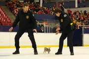 L-R: Joel McHale as Frank, Michael Rowland as Shred