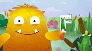 Nitso trifft bei seiner Suche nach dem verlorengegangen F einen fr&ouml;hlichen Frosch.