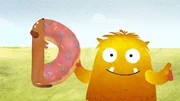 Nitso sucht das D und findet dabei einen Dackel, der von einem Donut abbeißt. Nitso sucht das D und findet dabei einen Dackel, der von einem Donut abbeißt.