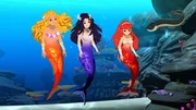Die drei Meerjungfrauen Emma, Cleo und Rikki (v.l.n.r.) mit ihren Freunden Bernie und Zita