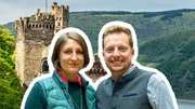 Burg Rheinstein mit Marco und Cora. Burg Rheinstein mit Marco und Cora.