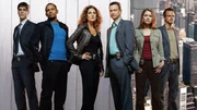 Das CSI-New-York-Team (v.l.): Det. Flack (Eddie Cahill), Dr. Hawkes (Hill Harper), Bonasera (Melina Kanakaredes), Det. Taylor (Gary Sinise), Lindsay Monroe (Anna Belknap) und Messer (Carmine Giovinazzo).