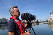 J&uuml;rgen Eichinger an der M&uuml;ndung der Ilz in Passau.