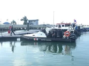 MALAYSIA- A Malaysian Maritime Enforcement Agency (MMEA) boat at the jetty. MALAYSIA- A Malaysian Maritime Enforcement Agency (MMEA) boat at the jetty.