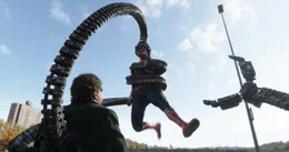 L - R: Doc Ock (Alfred Molina), Spider-Man (Tom Holland).