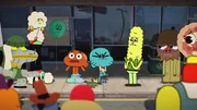 Mitte, v.li.: Darwin, Gumball, Jeff Mitte, v.li.: Darwin, Gumball, Jeff