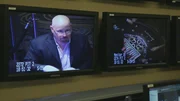A suspected cheat on a surveillance monitor in a Las Vegas casino.