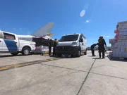 Officers gather incoming cargo transit at Miami airport. (National Geographic/Lucky 8 TV)