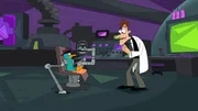 PHINEAS AND FERB - "Backyard Hodge Podge" - The boys create a new invention using recycled parts from past projects. PERRY THE PLATYPUS, DR. DOOFENSHMIRTZ PHINEAS AND FERB - "Backyard Hodge Podge" - The boys create a new invention using recycled parts from past projects. PERRY THE PLATYPUS, DR. DOOFENSHMIRTZ