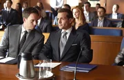 SUITS -- "Donna" Episode 710 -- Pictured: (l-r) Patrick J. Adams as Michael Ross, Gabriel Macht as Harvey Specter