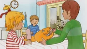Mama bastelt mit Conni und Jakob einen Halloween-Kürbis. Mama bastelt mit Conni und Jakob einen Halloween-Kürbis.