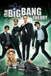 L-R: Rajesh Koothrappali (Kunal Nayyar), Howard Wolowitz (Simon Helberg), Sheldon Cooper (Jim Parsons), Leonard Hofstadter (Johnny Galecki), Penny (Kaley Cuoco)