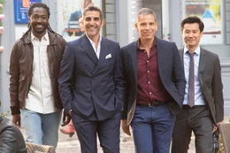 Die vier Schwiegers&ouml;hne des Monsieur Claude (v. li. n. re.): Charles (Noom Diawara), David (Ary Abittan), Rachid (Medi Sadoun) und Chao (Fr&eacute;d&eacute;ric Chau).