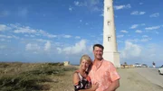 Clients Jim and Denise Scherrer at the lighthouse, in Aruba, as seen on HGTV's Caribbean Life